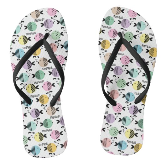 シームレスフィッシュ抽象芸術スカンジナビア海モダン産 ビーチサンダル (ソール)