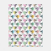 シームレスフィッシュ抽象芸術スカンジナビア海モダン産 フリースブランケット (正面)