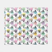 シームレスフィッシュ抽象芸術スカンジナビア海モダン産 フリースブランケット (正面(横))