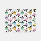 シームレスフィッシュ抽象芸術スカンジナビア海モダン産 フリースブランケット (正面(横))