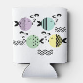 シームレスフィッシュ抽象芸術スカンジナビア海モダン産 缶クーラー (裏面)