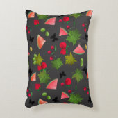 シームレスフレッシュフルーツベリー水の色の漫画C アクセントクッション (正面(垂直))