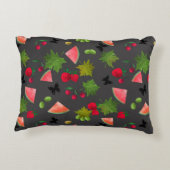 シームレスフレッシュフルーツベリー水の色の漫画C アクセントクッション (裏面)