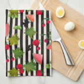 シームレスフレッシュフルーツベリー水の色の漫画C キッチンタオル (四つ折り)