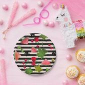 シームレスフレッシュフルーツベリー水の色の漫画C ペーパープレート (パーティー)