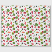 シームレスフレッシュフルーツベリー水の色の漫画C ラッピングペーパー (フラット)