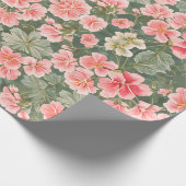 シームレスフローラルパターンゼラニウム花 ラッピングペーパー (角)
