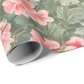 シームレスフローラルパターンゼラニウム花 ラッピングペーパー (ロールコーナー)