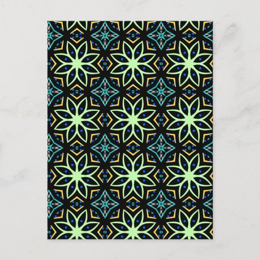 シームレスフローラ対称パターン ポストカード (正面)