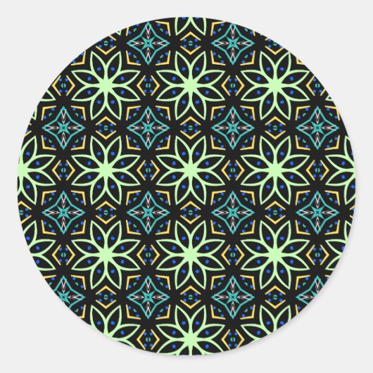 シームレスフローラ対称パターン ラウンドシール (正面)