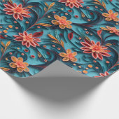 シームレスフローラ紙パターンラッピング紙 ラッピングペーパー (角)