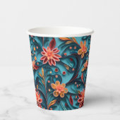 シームレスフローラ紙パターン紙カップ 紙コップ (裏面)