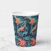 シームレスフローラ紙パターン紙カップ 紙コップ (右)