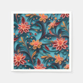 シームレスフローラ紙パターン紙ナプキン スタンダードカクテルナプキン (正面)