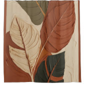 シームレスフロー | リーフ自然抽象芸術 シャワーカーテン (正面)