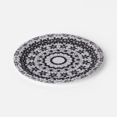 シームレスブラックレースレースのようレトロ観賞用ロマンチック ペーパープレート (アングル)