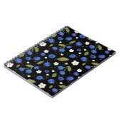 シームレスブルーベリーパターン – かわいいフルーツとフローラ ノートブック (左側)