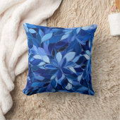 シームレスブルー花柄 クッション (ブランケット)