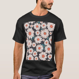 シームレスブロッサムデイジー花模様 Tシャツ