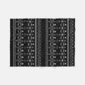 シームレスホワイトスノーフレーク雪のオーナメント装飾 フリースブランケット (正面(横))