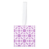 シームレスホワイトパターンDIY背景色 キューブオーナメント (正面)