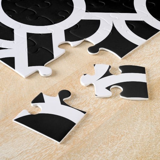 シームレスホワイトパターンDIY背景色 ジグソーパズル (側面)