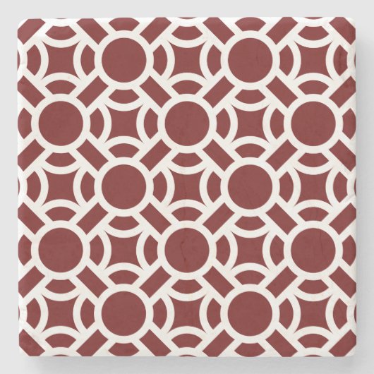 シームレスホワイトパターンDIY背景色 ストーンコースター (正面)