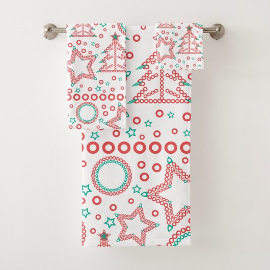 シームレスホワイトメリークリスマス装飾用デコールtr バスタオルセット (インサイチュ)
