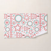 シームレスホワイトメリークリスマス装飾用デコールtr バスタオルセット (ハンドタオル)