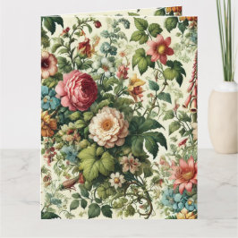 シームレスボタニカルフローラルパターン カード