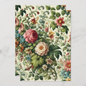 シームレスボタニカルフローラルパターン シーズンカード (正面/裏面)
