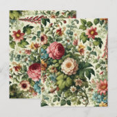 シームレスボタニカルフローラルパターン シーズンポストカード (正面/裏面)