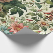 シームレスボタニカルフローラルパターン ラッピングペーパー (角)