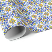 シームレスポ伝統的ルガルのアズレジョ模様 ラッピングペーパー (ロールコーナー)