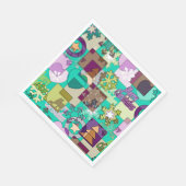 シームレスメリークリスマススノーフレークダークグリーンコロ スタンダードランチョンナプキン (角)