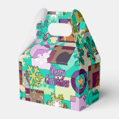 シームレスメリークリスマススノーフレークダークグリーンコロ フェイバーボックス (裏面サイド)