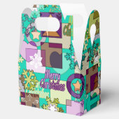 シームレスメリークリスマススノーフレークダークグリーンコロ フェイバーボックス (オープン)