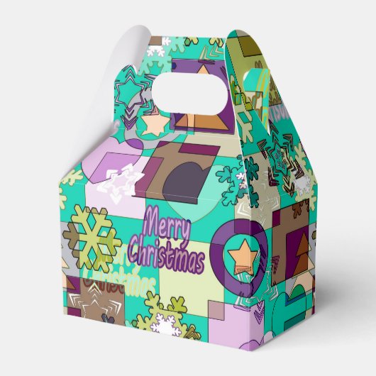 シームレスメリークリスマススノーフレークダークグリーンコロ フェイバーボックス (正面サイド)