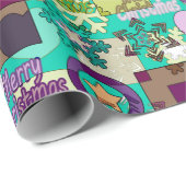 シームレスメリークリスマススノーフレークダークグリーンコロ ラッピングペーパー (ロールコーナー)