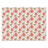 シームレスメリークリスマスレッドポインセチア緑のユーオン テーブルクロス (正面(横))