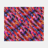 シームレスモダンな抽象芸術数々のブラシストローク色d フリースブランケット (正面(横))