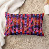 シームレスモダンな抽象芸術数々のブラシストローク色d ランバークッション (ブランケット)