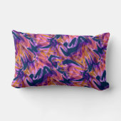 シームレスモダンな抽象芸術数々のブラシストローク色d ランバークッション (裏面)