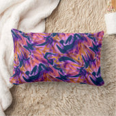 シームレスモダンな抽象芸術数々のブラシストローク色d ランバークッション (ブランケット)