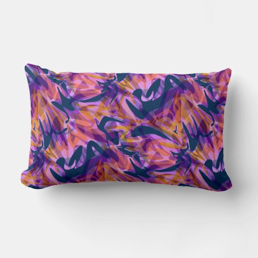 シームレスモダンな抽象芸術数々のブラシストローク色d ランバークッション (正面)