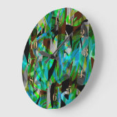 シームレスモダンな抽象芸術数々のブラシストローク色d ラージ壁時計 (傾斜)