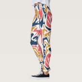 シームレスモダンな抽象芸術数々のブラシストローク色d レギンス (左)