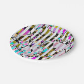 シームレスモダン抽象芸術パタストライプのーンbright co ペーパープレート (アングル)