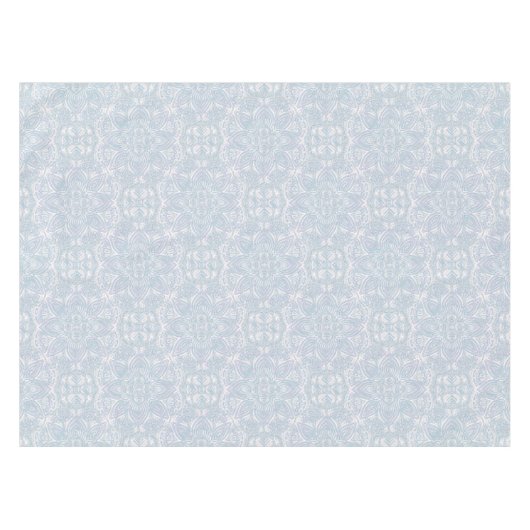 シームレスライトグリーン、イエロー&ホワイトマンダラ テーブルクロス (正面(横))