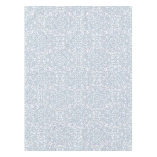 シームレスライトグリーン、イエロー&ホワイトマンダラ テーブルクロス (正面)